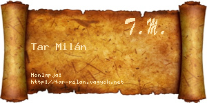 Tar Milán névjegykártya