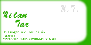 milan tar business card